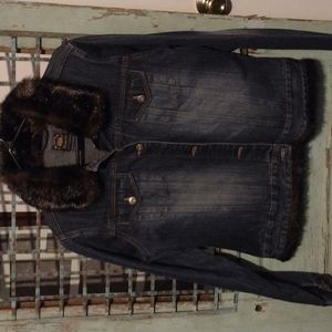 New Route 66 Women's long sleeve stone washed denim jacket